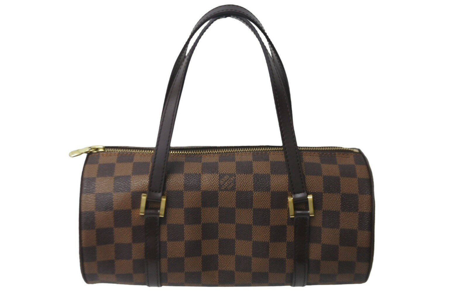 LOUIS VUITTON ルイヴィトン パピオン ハンドバッグ N41210 ダミエキャンバス ブラウン ゴールド金具 美品 中古 63504