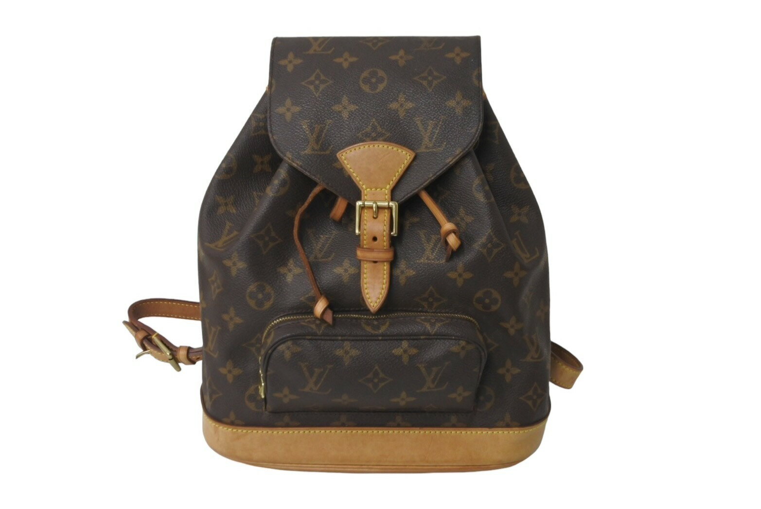 LOUIS VUITTON ルイヴィトン モノグラム モンスリMM バックパック M51136 ブラウン リュック ロゴ 鞄 良品 中古 63529