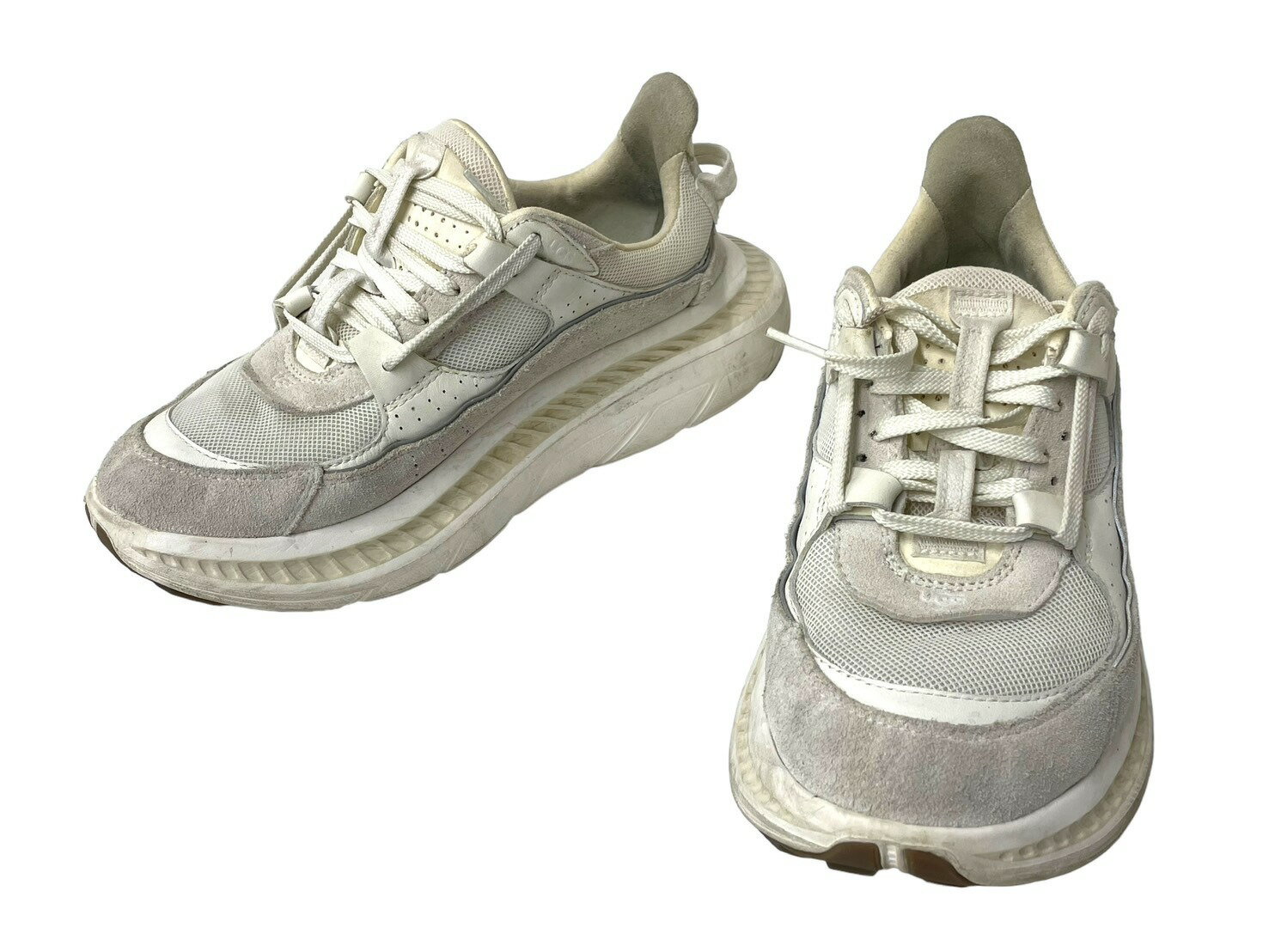 UGG アグ スニーカー 暑底 シューズローカット 27cm ホワイト グレー CA805V2 1127110 美品 中古 64849