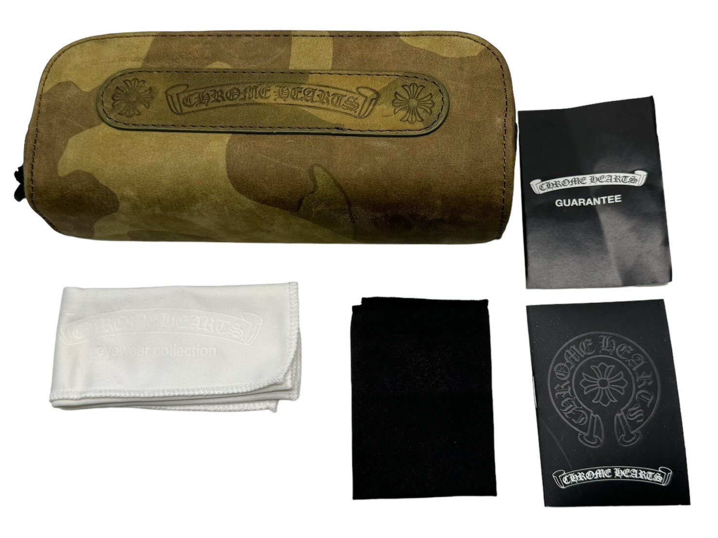 CHROME HEARTS クロムハーツ メガネケース CHプラス ロゴマーク グリーン カモフラージュ 迷彩柄 美品 中古 65522