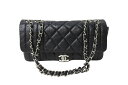 CHANEL シャネル マトラッセ ショルダーバッグ ハンドバッグ マドモアゼル パンチング ココマーク 11番台 ラムスキン ブラック シルバー金具 美品 中古 66522(4)