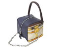 LOUIS VUITTON ルイヴィトン トロンプルイユ 2WAY ハンドバッグ M52350 ブラウン ネイビー アイボリー レザー シルバー金具 レディース...