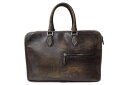 Berluti ベルルッティ アンジュール カリグラフィ ビジネスバッグ ブラウン スクリット レザー 美品 中古 4c067689