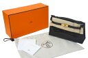 未使用 HERMES エルメス ハンドバッグ ポシェットケリー W刻印 アリゲーター ブラック ゴールド金具 中古 4c068658