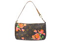LouisVuitton ルイヴィトン モノグラムローズ ポシェット アクセソワール M48615 ブラウン ピンク ゴールド金具 美品 中古 4c068800(4)