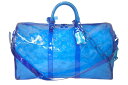未使用 LOUIS VUITTON ルイヴィトン モノグラムプリズム ブルー キーポルバンドリエール 50 ボストンバッグ ヴァージル M53272 中古 4c...