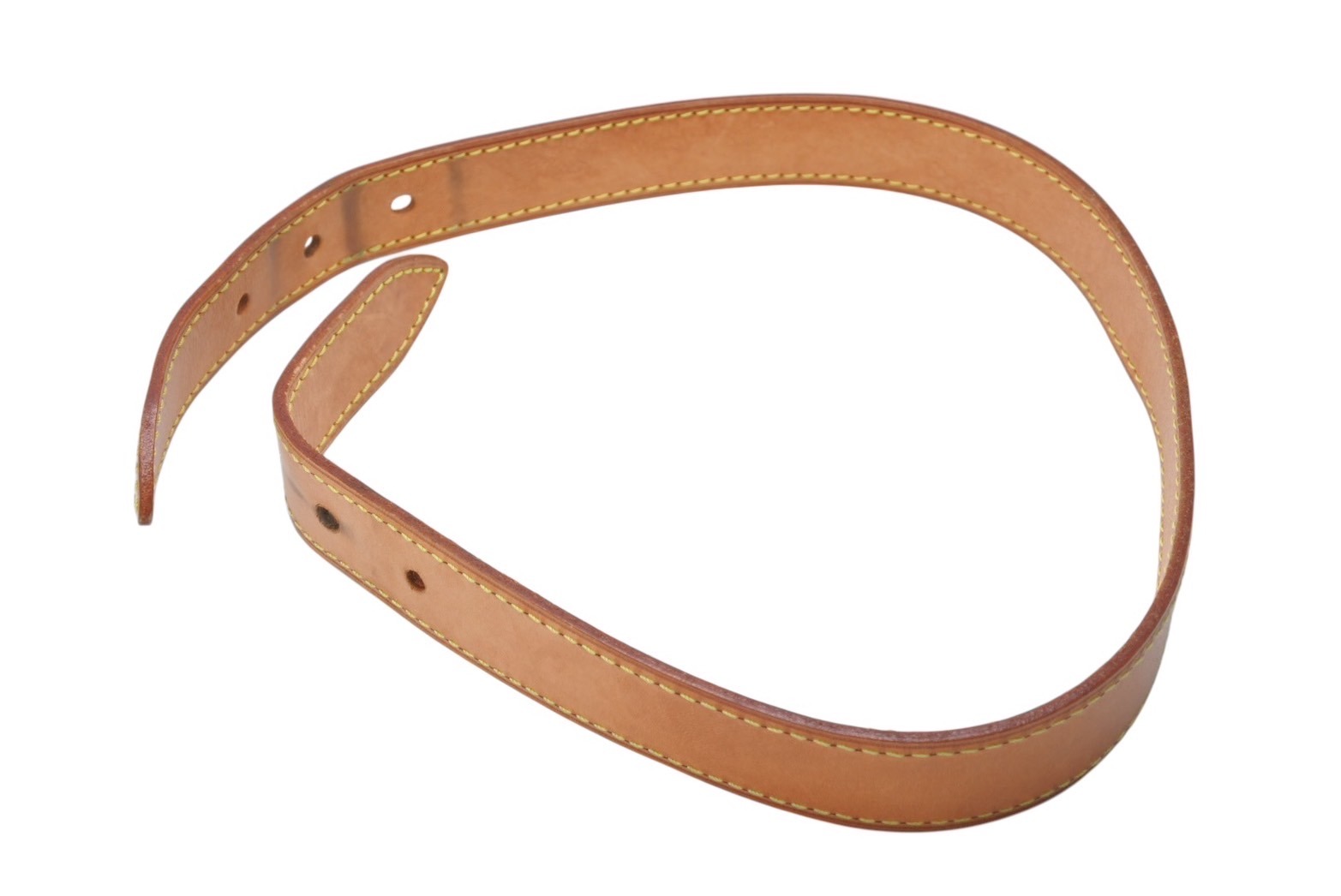 Rakuten - 【セール】Louis vuitton ルイ・ヴィトン バギー ストラップ ショート イエロースティッチ ヌメ革 ベージュ 70cm 中古 4c069241