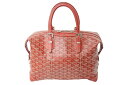 新品同様 GOYARD ゴヤール ボストンバッグ ボーイング30 ハンドバッグ レッド PVCコーティングキャンバス レザー シルバー金具 中古 4c06970...