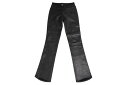 極美品 CHROME HEARTS クロムハーツ フレアニー レザーパンツ サイズ24R ブラック ダガージップ レザー シルバー925 レディース 中古 4c...
