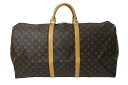 LOUIS VUITTON ルイ・ヴィトン キーポル60 ボストンバッグ M41422 モノグラム ブラウン PVC ヌメ革 レザー ブランド メンズ レディー...