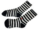 CHROME HEARTS クロムハーツ 靴下 ソックス ロゴ刺繍 ストライプ ホワイト ブラック コットン メンズ 良品 中古 4c071020