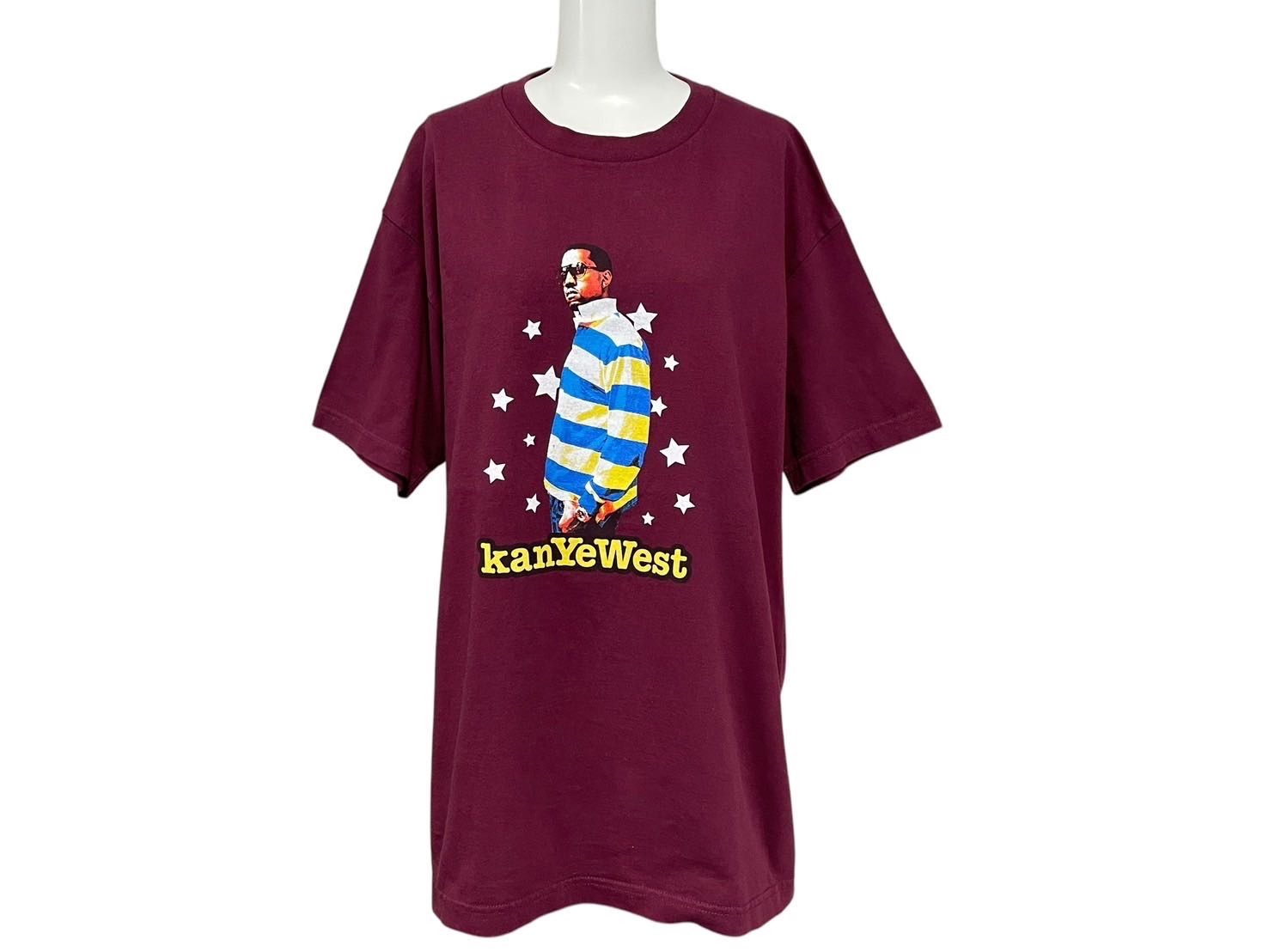 T-Shirts - 極美品 KANYE WEST カニエウェスト School Spirit Tour 2004 半袖Tシャツ ヴィンテージ コットン ボルドー サイズL 中古 4c071096