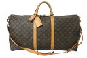LOUIS VUITTON ルイヴィトン キーポルバンドリエール60 ボストンバッグ M41412 モノグラム PVC ヌメ革 ブラウン ブランド メンズ レデ...
