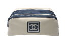 【新品同様】CHANEL シャネル ポーチ A19975 スポーツライン 7番台 ココマーク ナイロン ラバー ベージュ ブラック金具 ブランド レディース 中...