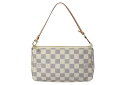 【極美品】LOUIS VUITTON ルイ・ヴィトン ポシェット アクセソワール アクセサリーポーチ N51986 ダミエ アズール ホワイト ブランド レディ...