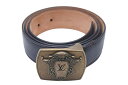 【極美品】LOUIS VUITTON ルイ・ヴィトン ベルト Utah Ecusson ユタ エキソン サイズ90/36 ブラウン 盾形紋章 ブランド メンズ ...