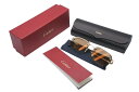 【新品未使用】CARTIER カルティエ サングラス シグネチャー スムース ゴールドフィニッシュ ツーポイント ESW00682 ブラウン 中古 4c073872(4)