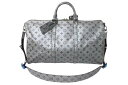 LOUIS VUITTON ルイ・ヴィトン キーポル バンドリエール50 ボストンバッグ M43848 モノグラム 18SS シルバー PVC レザー ブランド...