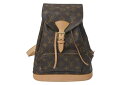【極美品】LOUIS VUITTON ルイヴィトン モンスリMM バックパック リュック M51136 PVC レザー ブラウン ゴールド金具 中古 4c073...