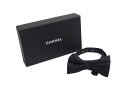 新品未使用 CHANEL シャネル 蝶ネクタイ リボンタイ チョーカー ココマーク キルティングデザイン シルク ブラック 中古 4c075580
