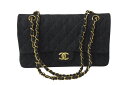 極美品 CHANEL シャネル チェーンショルダーバッグ マトラッセ25 デニム ブラック ゴールド金具 6番台 中古 4c075676(4)