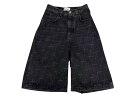 新品同様 BALENCIAGA バレンシアガ デニムショーツ ハーフパンツ KICK SKATE SHORTS ブラック コットン サイズ25 シルバー金具 中...