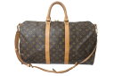 LOUIS VUITTON ルイヴィトン ボストンバッグ キーポル バンドリエール45 モノグラム M41418 ブラウン PVC ヌメ革 ゴールド金具 良品 ...