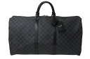 LOUIS VUITTON ルイヴィトン キーポル バンドリエール55 ボストンバッグ N41413 ダミエグラフィット ブラック 美品 中古 4c076374