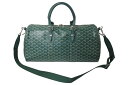 GOYARD ゴヤール クロワジュール 50 ボストンバッグ 2WAY グリーン ヘリンボーン PVC レザー シルバー金具 美品 中古 4c076735