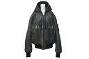 HOOD BY AIR フッドバイエアー レザーボンバージャケット ペレ HBA-128 ブラック ホワイト サイズM 美品 中古 4b000496