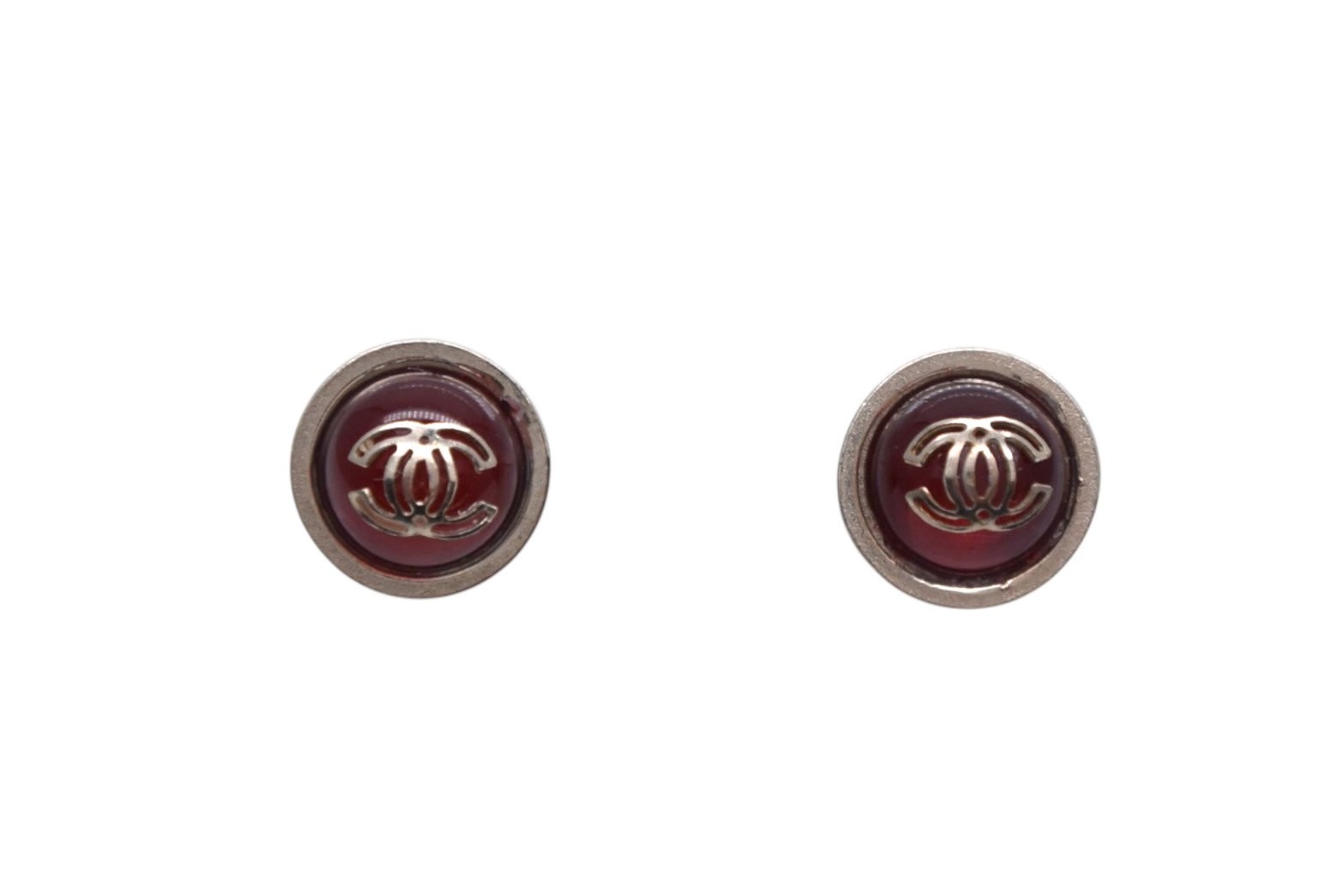 乐天商城 - CHANEL シャネル ココマークボタン ピアス 重量約3.0g 07C刻印 赤ストーン ゴールド クリア 両耳用 美品 中古 4b000376