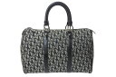 Christian Dior クリスチャンディオール トロッター 35cm ボストンバッグ BO A 0043 ブラック シルバー金具 美品 中古 4b0003...