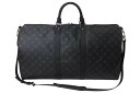 新品同様 LOUIS VUITTON ルイヴィトン キーポル バンドリエール55 ボストンバッグ M40605 モノグラム エクリプス 中古 4b000508