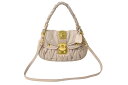 MIUMIU ミュウミュウ ハンドバッグ ショルダーバッグ 2WAYバッグ マテラッセ RR1358 ベージュ系 レザー 良品 中古 4b000140