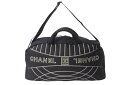 極美品 CHANEL シャネル スポーツライン 2WAYボストンバッグ ココマーク 10番台 ナイロン ブラック ホワイト シルバー 中古 4b000728