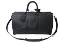新品同様 LOUISVUITTON ルイヴィトン キーポルバンドリエール45 ボストンバッグ N41418 ダミエグラフィット ブラック 中古 4b000833