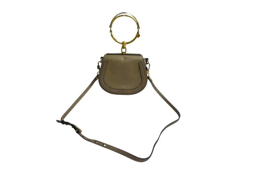 Chloe クロエ ナイル スモール 2WAY ブレスレットバッグ ショルダーバッグ 3S1301 レザー モッティーグレー ゴールド金具 美品 中古 4b000824 Chloe クロエ ナイル スモール 2WAY ブレスレットバッグ ショルダーバッグ 3S1301 レザー モッティーグレー ゴールド金具 美品 中古 4b000824