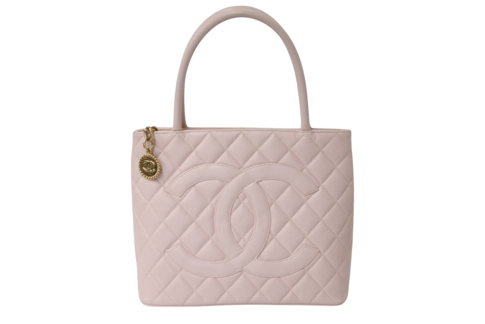 極美品 CHANEL シャネル 復刻トート ハンドバッグ A01804 ココマーク キャビアスキン ピンク 6番台 中古 4b001139のサムネイル