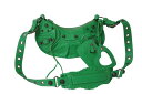 極美品 BALENCIAGA バレンシアガ ショルダーバッグ 671309 ル カゴールXS グリーン レザー アンティークシルバー金具 中古 4b001471
