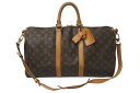 LOUIS VUITTON ルイヴィトン モノグラム キーポル45 ボストンバッグ M41428 PVC ヌメ革 ブラウン ゴールド金具 美品 中古 4b001313(4)