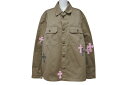 極美品 CHROMEHEARTS クロムハーツ Work Dog ワークドッグシャツジャケット クロスボタン ベージュ ピンク サイズXL 中古 4b00160...