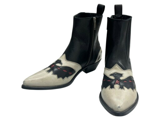 GOLDEN GOOSE ゴールデングース Sunset Flowers アンクルブーツ ウエスタン 本革 ホワイト ブラック サイズ 42 良品 中古 4b001787 GOLDEN GOOSE ゴールデングース Sunset Flowers アンクルブーツ ウエスタン 本革 ホワイト ブラック サイズ 42 良品 中古 4b001787