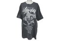 STUSSY x i-D ステューシー コラボレーション ワールドツアー 半袖Tシャツ グレー ウォッシュ 中古 4b001804