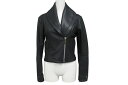美品 CHROME HEARTS クロムハーツ レディース ラウンドカラー レザージャケット ダガー ブルゾン ブラック 黒 サイズ XS 中古 4b002073