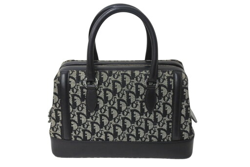 Christian Dior クリスチャンディオール トロッター ドクターズ ハンドバッグ ブラック キャンバス 美品 中古 4b001153 Christian Dior クリスチャンディオール トロッター ドクターズ ハンドバッグ ブラック キャンバス 美品 中古 4b001153