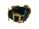 CHANEL シャネル ココマーク ベルト バックル エングレービング ベルト CHANEL PARIS Rue Cambon ゴールド ブラック 美品 中古 4b001994