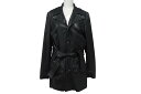 CHROME HEARTS クロムハーツ 4クロスボールボタン レザーコート レディース ブラック サイズS 美品 中古 4b002359