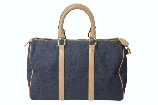 CHRISTIAN DIOR クリスチャンディオール デニム ハンドバッグ ボストン型 PZ 1201 キャンバス レザー ブルー ブラウン 美品 中古 4b002551 CHRISTIAN DIOR クリスチャンディオール デニム ハンドバッグ ボストン型 PZ 1201 キャンバス レザー ブルー ブラウン 美品 中古 4b002551