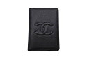 CHANEL シャネル カードケース ココマーク 7番台 フランス製 キャビアスキン ブラック 美品 中古 4b002580