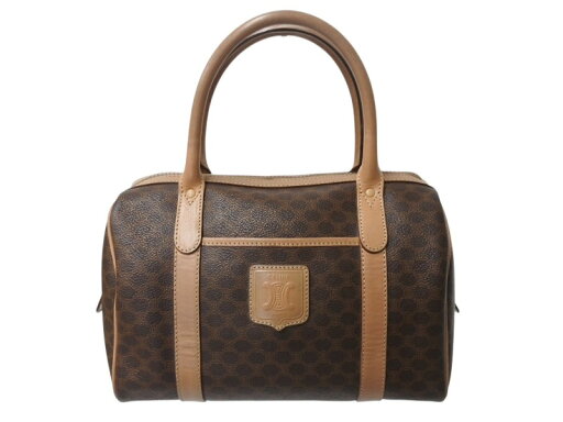CELINE セリーヌ ボストンバック26 マカダム柄 M12 PVC レザー ヴィンテージ ブラウン ゴールド金具 美品 中古 4b002835 CELINE セリーヌ ボストンバック26 マカダム柄 M12 PVC レザー ヴィンテージ ブラウン ゴールド金具 美品 中古 4b002835